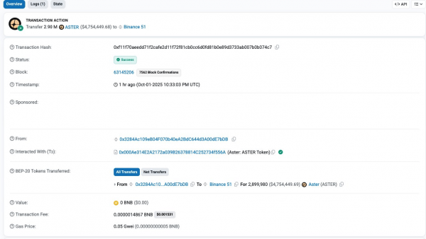 Binance может отправить цену токена Aster на Луну